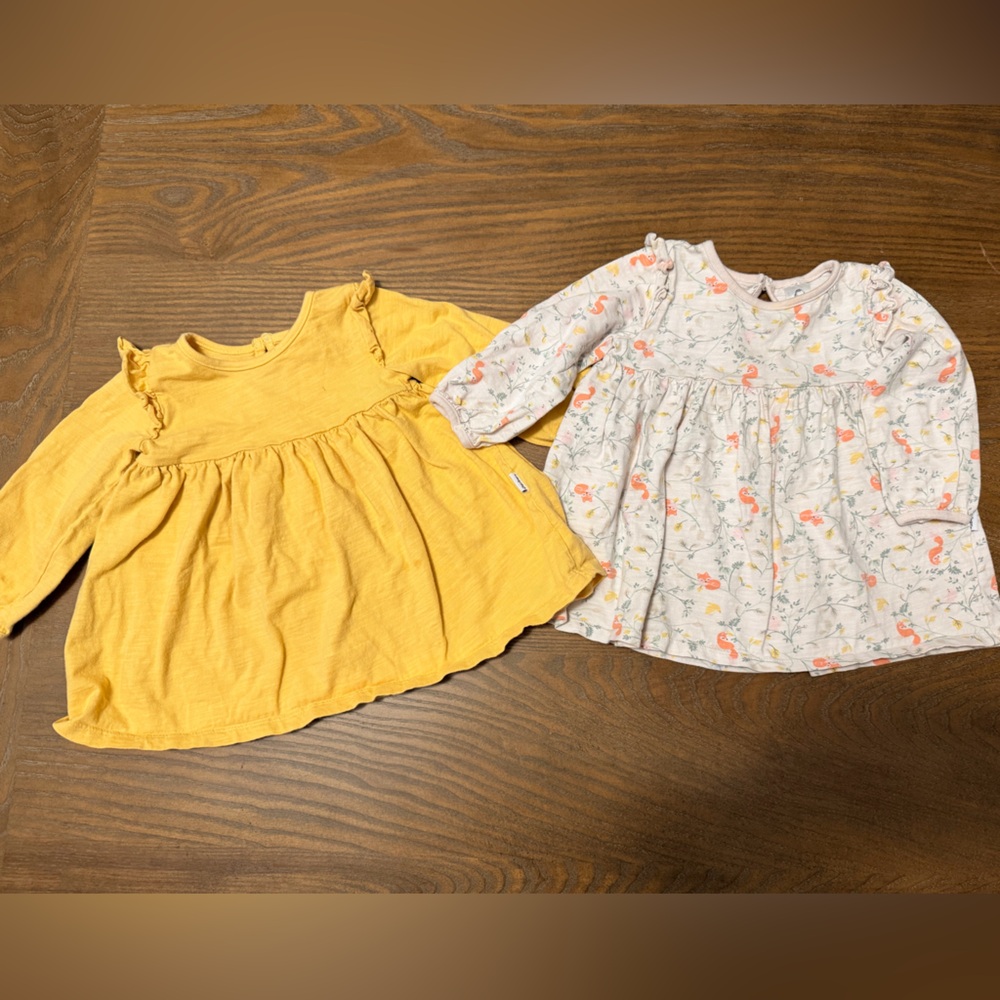 Gerber Yellow and Floral Baby Dress Set